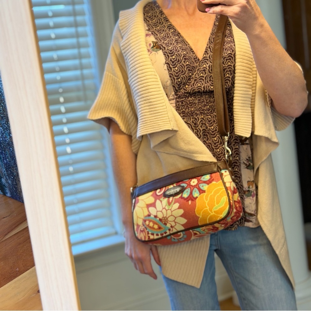 Spartina 449 Vintage 2009 Daufuskie Island Floral Linen Crossbody (EUC)